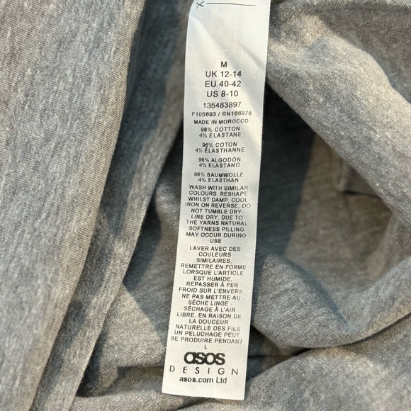 ASOS DESIGN Gray Drop Armhole Tank Athleisure Soft Stretchy Women's Medium - Picture 6 of 9